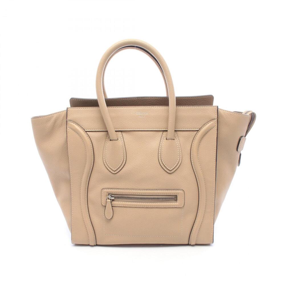 Celine Luggage Mini Shopper Handbag, Leather, Women's, Beige, 165213